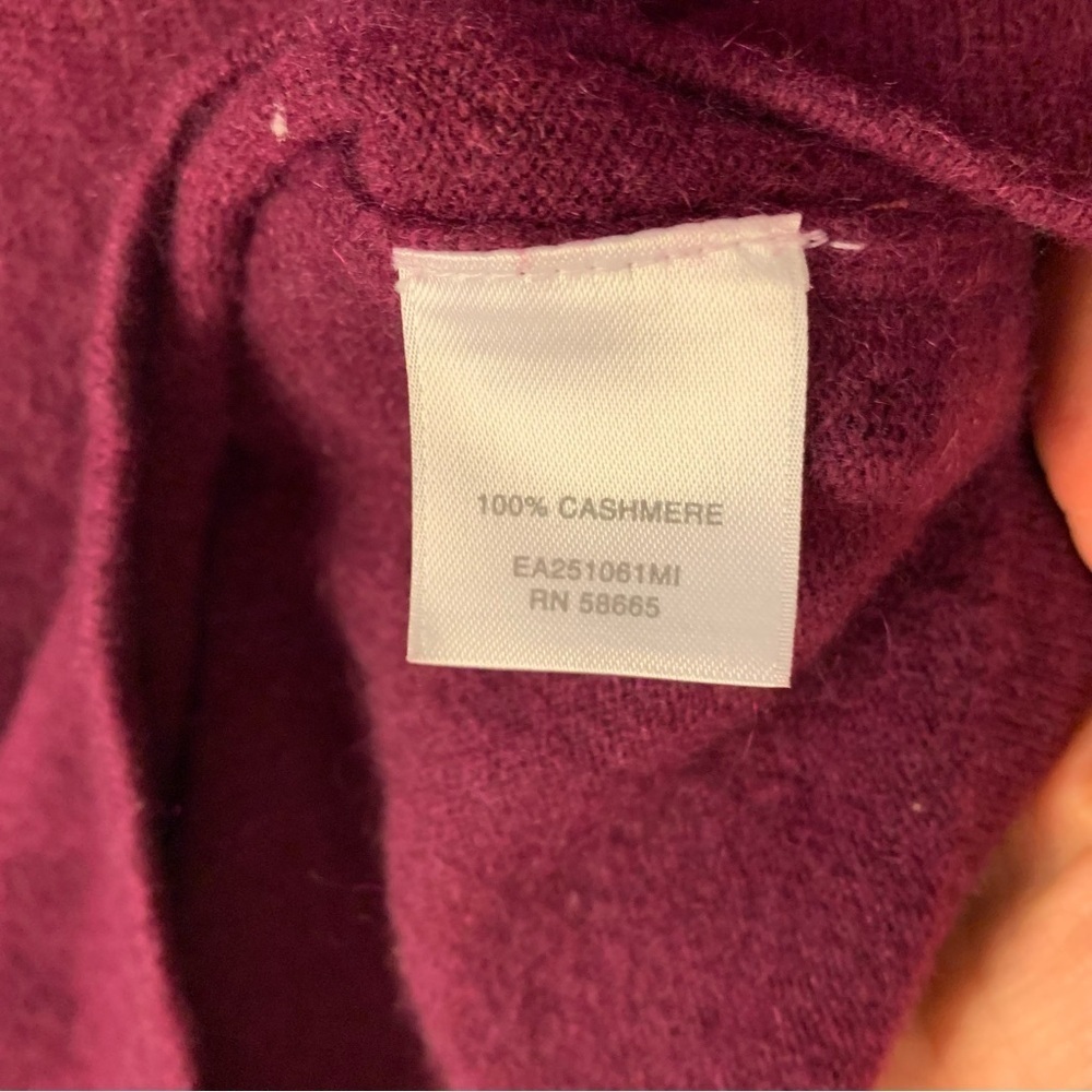 Nordstrom 100% Cashmere Burgundy Red Cowl Neck Sweater Holiday Classic Luxury - Picture 6 of 6